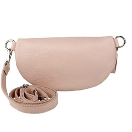 Ever Bloom Unisex Leather Chest Bag Bum Bag, Fashion Waist Bag, Made in Italy, Shoulder Bag Saddle Cross Bag 24 cm, Medium Leather Bag for Festival and Holiday, Bag Colours: Pink, pink