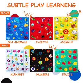 teytoy teytoy My First Baby Tissue Box, Soft Stuffed High Contrast Crinkle Montessori Square Sensory Toys Juggling Rainbow Dance Scarves for Toddler, Infants, Newborns and Kids Educational Preschool Learning