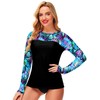 Womens SPF 50 Sun Protection Shirts Bathing Suit Rash Guard