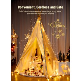 Battery Operated Christmas String Lights, 8ft 20 LED Mini Lights with Timer, Christmas Tree Lights for Indoor Outdoor Bedroom Wedding Party Holiday Xmas Decoration，Warm White（4 Pack）