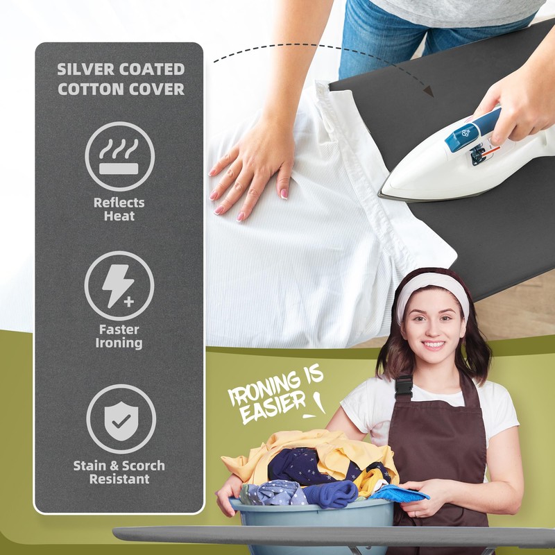 Storageideas Ironing Board 48" x 15" with Iron Holder, Adjustable