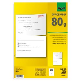 SIGEL LP202 Special Microperforated Multipurpose Office Paper, white, A5/A4, 80gsm, 100 A4 sheets = 200 A5 sheets