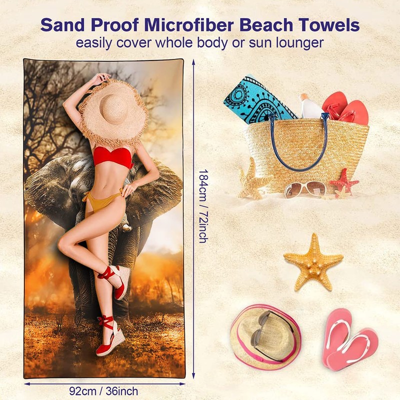 Violetpos Quick Drying and Lightweight Beach Towels Beach Towel Large