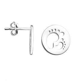 SOFIA MILANI - Women's Earrings 925 Silver - Babyfoot Stud Earrings, Sterling Silver, No Gemstone