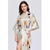 PRODESIGN Kimono Robes for Women - Long Satin Sleepwear Silky