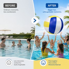 Giant Inflatable Beach Ball for Outdoor Games – PVC Volleyball-Style Ball for Pool, Beach and Backyard Parties