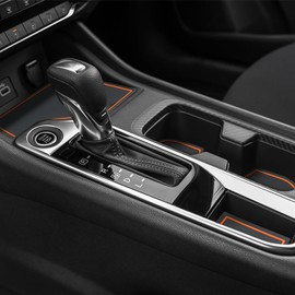 KENTUTO for Nissan Sentra Accessories 2024 2023 2022 2021 2020 Custom Cup Holder Insert Liners Center Console Liners Interior Door Pockets Rubber Pad Mat Kit (Orange Trim)