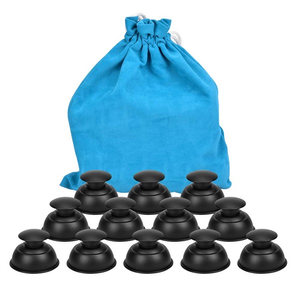 Silicone Cupping Therapy Sets Cups Massage, 12pcs Professional Vacuum Cupping Anti Cellulite Suction Cup for Facial Body Massage, Deep Tissue, Myofascial Release, Pain Relief, Muscle Relaxation(Black)