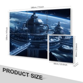 JBER Art Acoustic Panels, 6 Pack Self-Adhesive Large Wall Art Paintings for Wall Decoration, Sound Absorbing Panels for Recording Studio, Living Room, Bathroom, 72" × 48" (Astropolis Nexus)