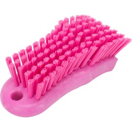 SPARTA Plastic Cutting Board Scrub Brush with Hanging Hole for Washing Cutting Boards, 6 Inches, Pink, (Pack of 6)