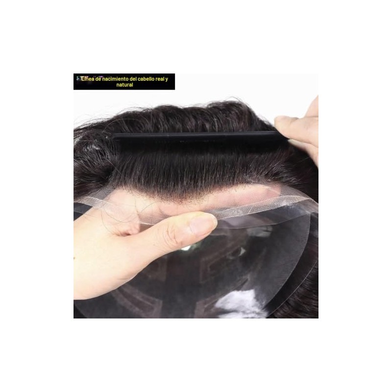 blazingfire Sistema de peluquín para hombres, cabello humano, línea capilar