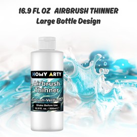 HOMY ARTY Airbrush Thinner - 16.9 Fl Oz, Water-Based Acrylic Paint Thinner, to Improve Color Flow for Shoes, Clothes, Metal and Plastic Models
