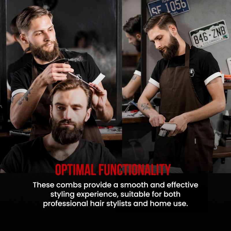 The Shave Factory Heat Resistant Black Combs - Essential for