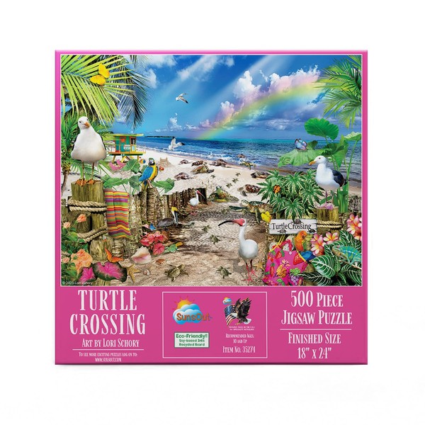 SUNSOUT INC - Turtle Crossing - 500 pc Jigsaw Puzzle