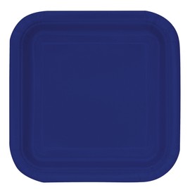 Square Navy Blue Dessert Plates, 16ct