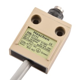 Heschen Compact Pre-wired Limit Switch, HS-3111, Sealed Piston, 1NO 1NC, SPDT, Momentary Type, AC250V 5A, IP67 Waterproof