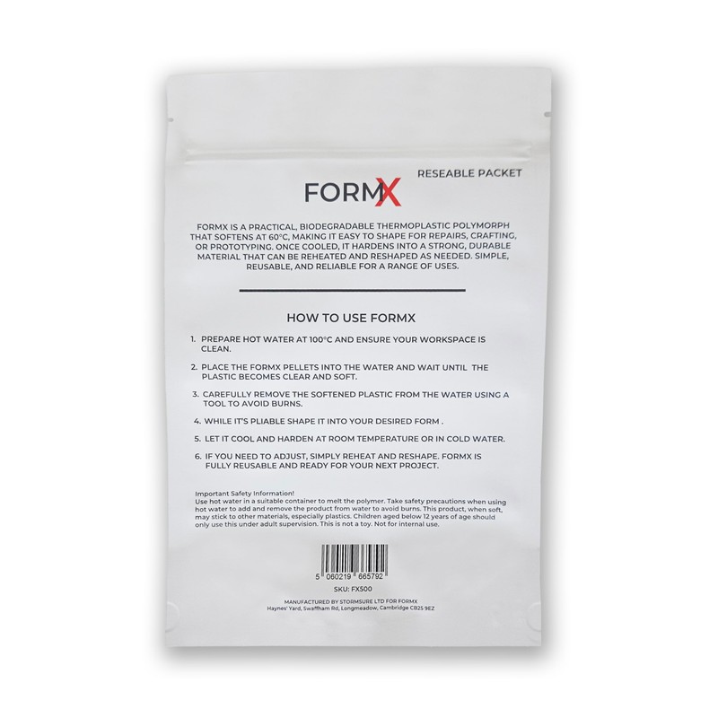 FormX Moldable Polymorph Pellets - (500g) Resealable Pack - Hand-Moldable