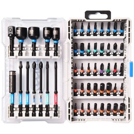 toolant Impact Driver Bit Set,52-Piece S2 Steel Screwdriver Bit Set,Hex,Torx,Phillips,Slotted,Square Bits and Nut Driver with Case