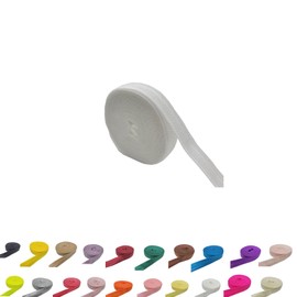 FAYADA Fold Over Elastic,5/8" Foldover FOE Trim Elastic Ribbon,Stretch FOE Band for Hair Ties Headbands Sewing Craft -5 Yards (White)