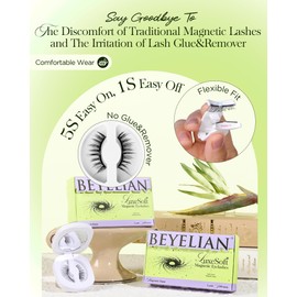 BEYELIAN Magnetic Eyelashes with Applicator Kit, Reusable Natural Look False Lashes, No Glue Needed Soft Magnetic Lashes for Eye MAC-14 (Lightweight & Comfortable)