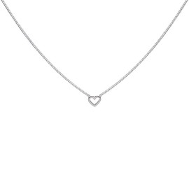 Annie Haak Open Heart 925 Sterling Silver Necklace, Heart Charm, Gift for Women/Friend/Girlfriend, Sentimental Gift, Anniversary, Birthday, Friendship, Adjustable Chain 47cm in length