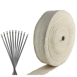 JC Performance Products USA Exhaust Pipe Wrap, Heat Shield Tape in: Fiberglass, Basalt (Titanium), Vermiculite or Foil Faced.