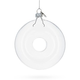 Delicious Doughnut Clear Blown Glass Christmas Ornament