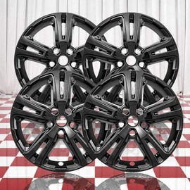 Brighter Design Set of 4 Gloss Black 5 Double Spoke 17" Wheel Skins for GMC Terrain SL/SLE 18-19
