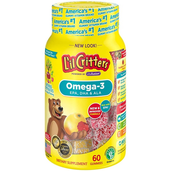 L'il Critters Omega-3 Vitamin Gummy Fish, 60 Count
