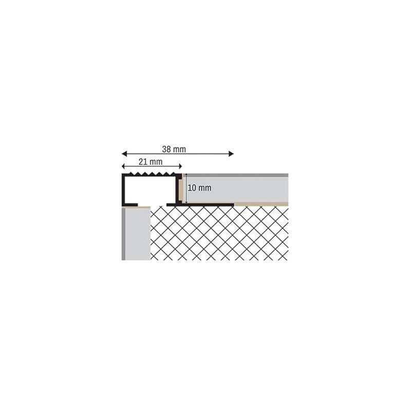 Aluminium Step Profile Tile Rail Profile Stair Rail Matt Length
