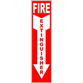 5 pcs Fire Extinguisher Sign: 4 x 12 inches - Safety Equipment Signs Label for Business, Shop, Store, Company…
