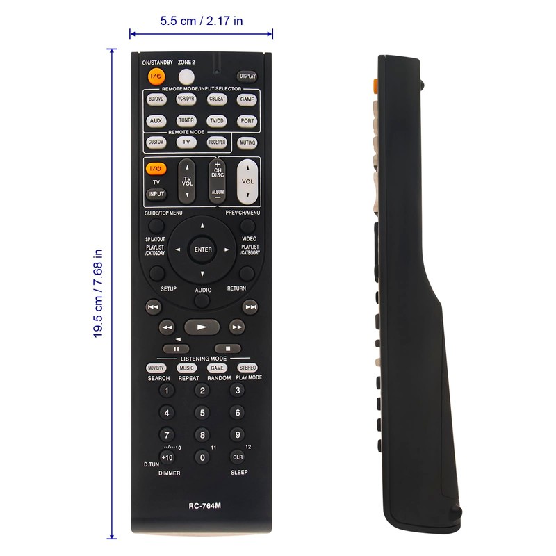 RC-764M Replacement Remote Control Work with Onkyo AV Receiver TX-SR508