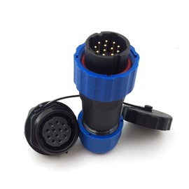 FORTTAR SD20 Series 12 pin Waterproof Connector, 12 Wire Aviation LED Industrial High Voltage Electrical Heavy Circular Connector Plug Socket, IP67 (Rear nut Panel Mount, 12 Pin)