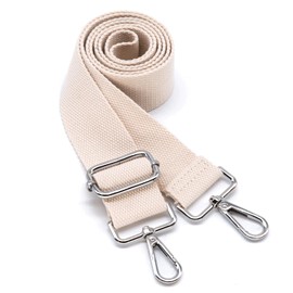 S&loyoe Solid Color Purse Straps Replacement Crossbody Bag Strap Adjustable Wide Guitar Straps for Handbags 1.5inch, Pure Off White Silver, Large