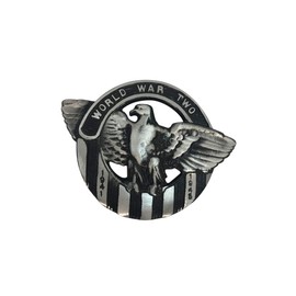 WWII Grave Marker, Aluminum with Black Highlights, Cemetery Plaque for an American Veteran, Memorial Flag Holder, Made in USA