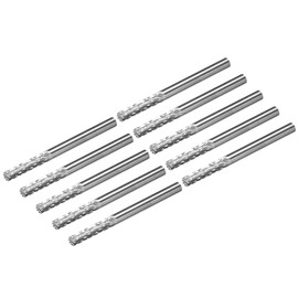 uxcell Tungsten Carbide Rotary Files 1/8" Shank, Double Cut Top Toothed Cylinder Shape Rotary Burrs Tool 3mm Dia, for Die Grinder Wood Soft Metal Polishing Model Engineering, 10pcs