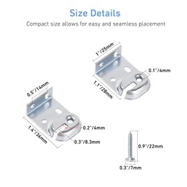 Spring Roller Shade Brackets for 1" Cardboard Roller Shades- Inside/Outside Mount - Fits Most Standard Roller Shades - 6 Pack (Zinc)