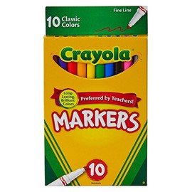 Crayola Fine Line Markers, Assorted Classic 10Ct - Pack of 1