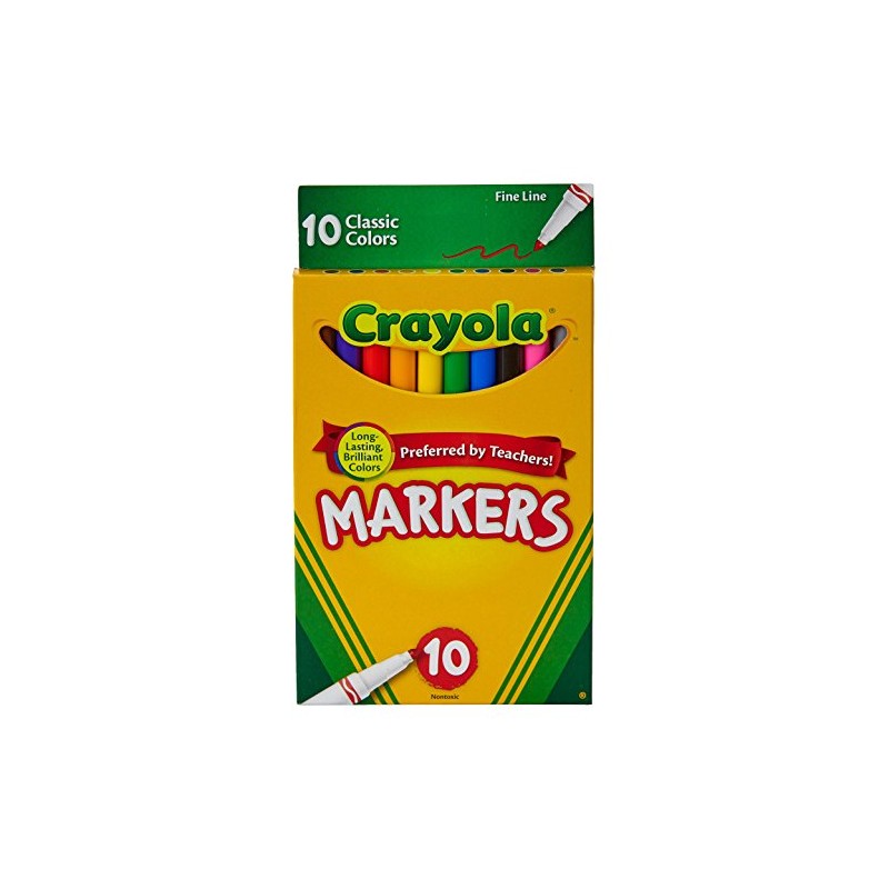 Crayola Fine Line Markers, Assorted Classic 10Ct - Pack of