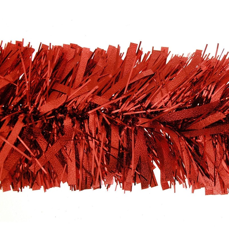 2m (6.5ft) Deluxe Thick Chunky Wide Red Shiny Christmas Tree