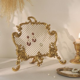 6 Funpop Baroque Gold Metallic Jewelry Tower, Earring Holder Organizer and hanging jewelry organizer, Vintage Décor