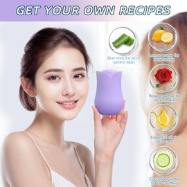 Xkmiess Ice Roller For Face，Cryo Cube Ice Roller For Facial And Eye,Skincare Tools,For Relieving Facial Edema, Shrinking Pores, And Lifting And Firming The Skin (Purple)