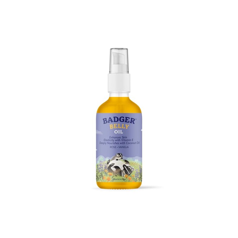 Badger - Aceite embarazado Rose del vientre y vainilla -