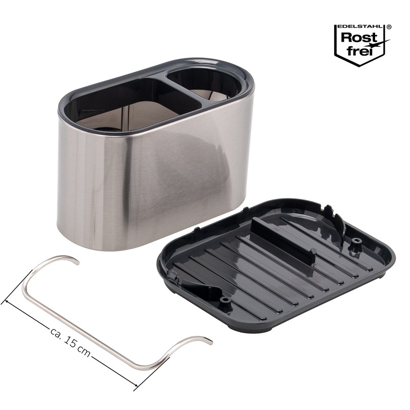 bremermann Sink Organizer with Sponge Holder and Dish Brush Holder,