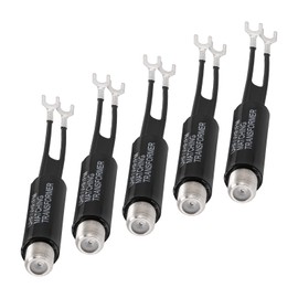 Bingfu 75 ohm F-Type to 300 ohm Twin-Lead UHF/VHF/FM Balun Antenna Matching Transformer Converter Coaxial Adapter Connector 5 Pack