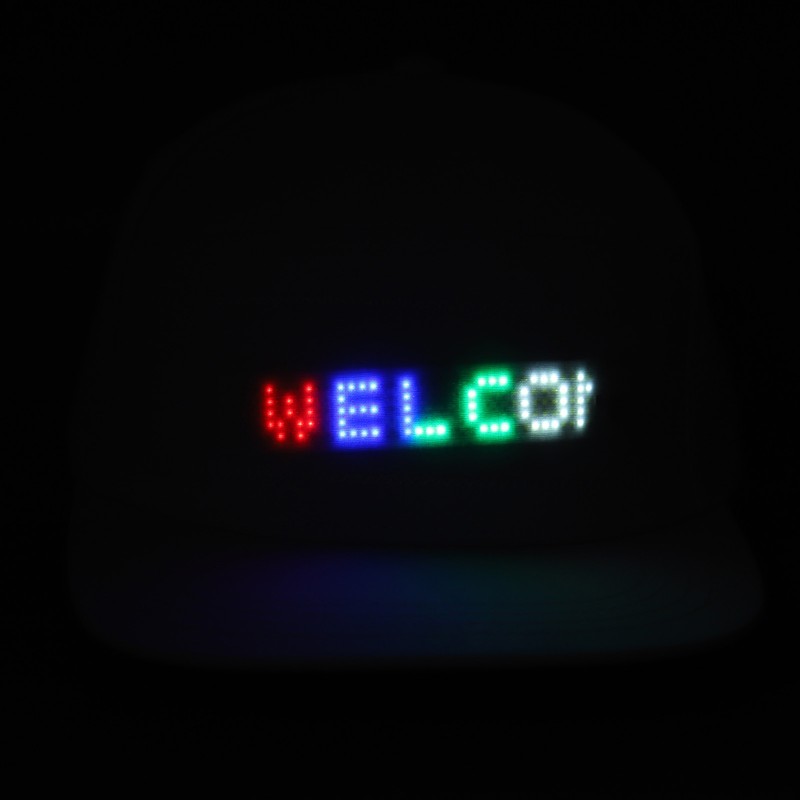 LED Cap Programmable Bluetooth APP Control Editable Colorful LED Hat