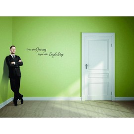 Every Great Journey Begins with A Single Step Girls Love Beautiful Crown Prince Unicorns Royalty Sweet Dreams Decorating Ideas Girl Boy Bedroom Wall Decal Sticker - Size: 10 Inch x 22 Inch