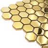 Blujellyfish Hexagon Gold Backsplash Tiles Metal Mosaic Tile Stainless Steel
