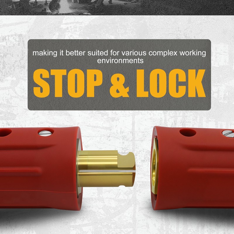 AWLOLWA LC-40 PRO Series Welding Cable Connectors Set (4-Pack) (Red)