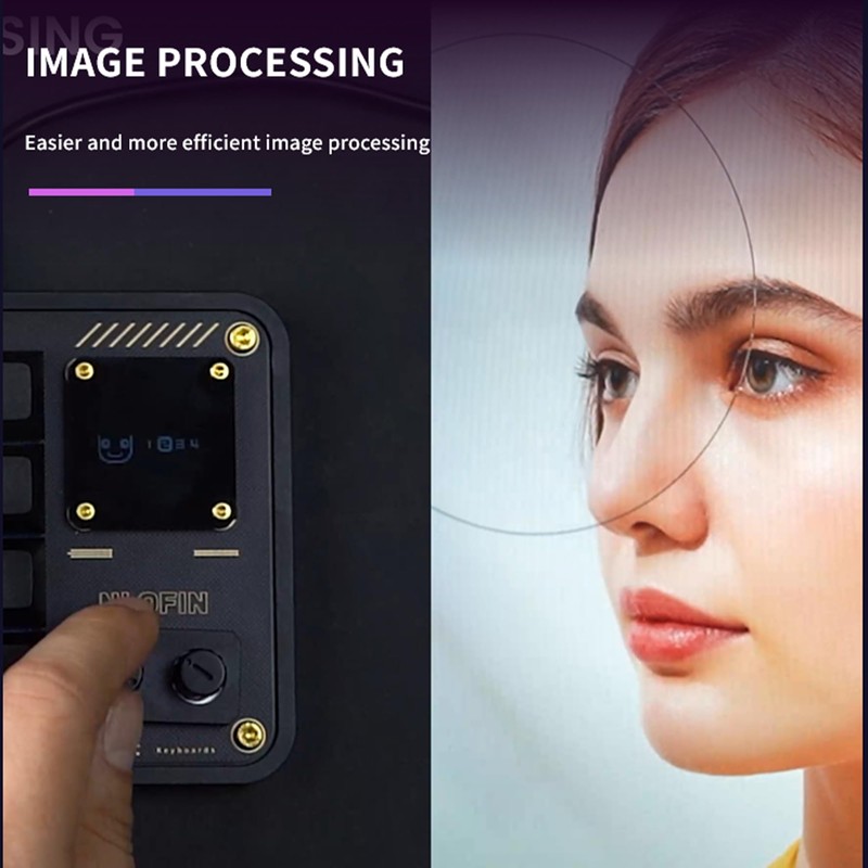 NLOFIN Double Knob Custom Macro Pad Programmable Designer Mini Keyboard